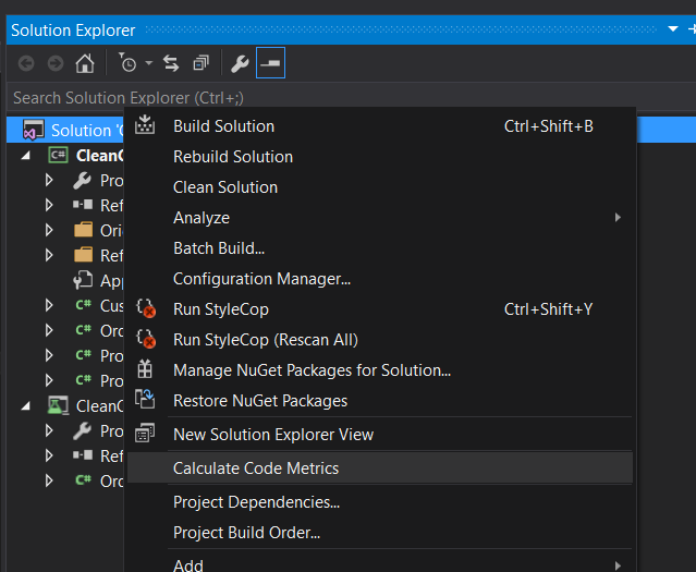 code metric visual studio complexity