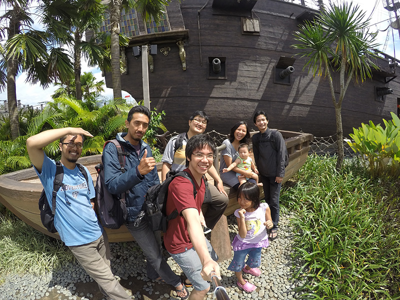 Group in front of ship