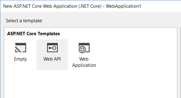 Figure 2. Select Web API template